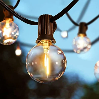 Imagen de Svater Guirnaldas Luces Exterior LED, G40 7,6 Metros Cadena de Impermeable IP45 con 23+2 LED Bombillas, para Jardin, Terraza Patio, 2700K Blanco Cálido