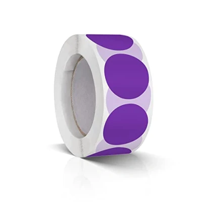 Imagen de 500 pegatinas redondas de 25 mm, color morado