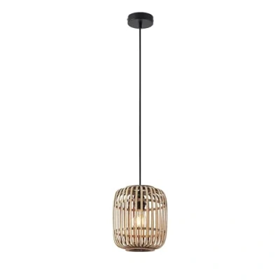 Imagen de lámpara colgante &#039;Canyana&#039; (Tradicional) en Marrón hecho de Madera e.o. para Salón &amp; Comedor (1 llama, E27) Lindby madera, colgante, lámpara, techo,