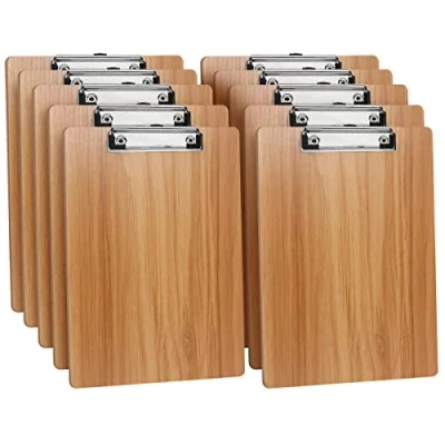 Imagen de (Paquete de 10) A4 Portapapeles en Madera con Pinza,Madera Clipboards Agujero Colgante,Tablero escritura para Aulas, Oficinas, Restaurantes