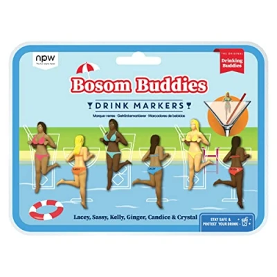 Imagen de Bosom Buddies Juego de 6 marcadores cristal para mujer playa