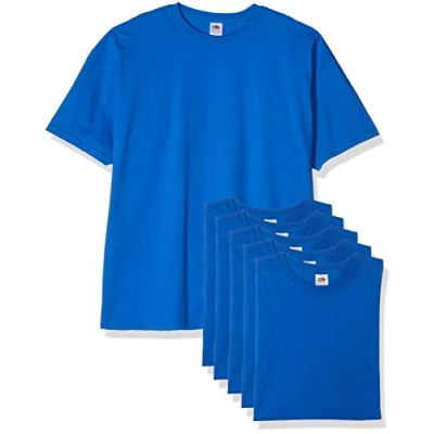 Imagen de Fruit of the Loom Super Premium Short Sleeve Camiseta, Azul Cobalto, L (Pack de 5) para Hombre