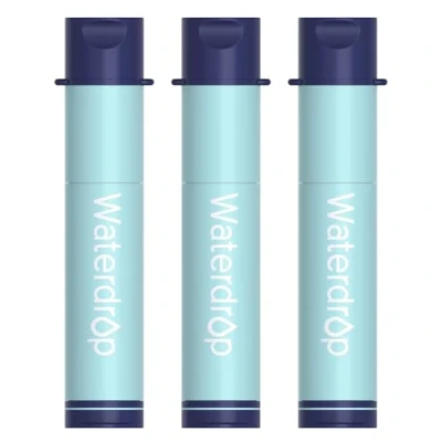 Imagen de Waterdrop Personal Pajita de Filtro Agua para Senderismo, Sistema Filtración Portátil Acampar, Purificador Potable Mochila Viaje Emergencia, Naranja (3)