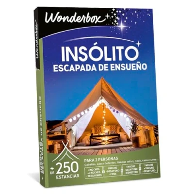 Imagen de WONDERBOX Caja Regalo Insólito: escapada de ensueño 1 o 2 Noches insólitas con Cena Actividad Bienestar para Personas Ideas Pareja Original