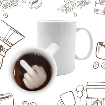 Imagen de Mad Monkey Taza dedo corazón con el en la parte inferior