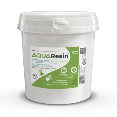 Imagen de Aqua Resin Resina Mineral en Polvo Blanco no tóxico y 100% Segura para Mezclar con Agua colorable e Ideal Usar moldes (10 kg)