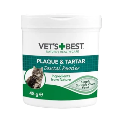 Imagen de Vet&#039;s Best Polvo Dental Natural para Gatos, Dientes limpios y respiración fresca, 45 g