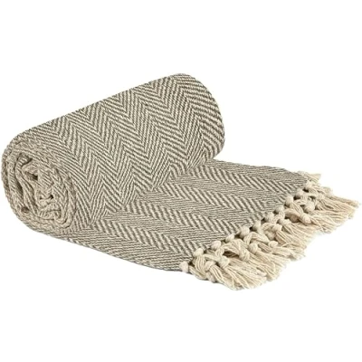 Imagen de Emma Barclay HER5060NAT Manta, Algodón, Natural, 50x60 (127x152cm)