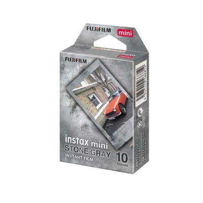Imagen de Papel fotográfico Fujifilm Instax mini Stone Gray, Para Mini, 10 películas instantáneas, Gris