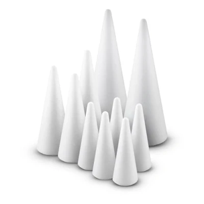 Imagen de Netuno Juego de 10 conos poliestireno 5 x 15 cm, 3 20 2 28 para manualidades, decoración navideña, árbol poliestireno, espuma