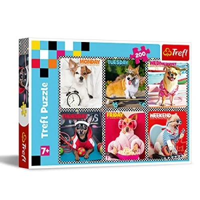Imagen de Trefl alegres de 200 Piezas, para niños a Partir 7 años Puzzle, Color Perros Felices, Fröhliche Hunde