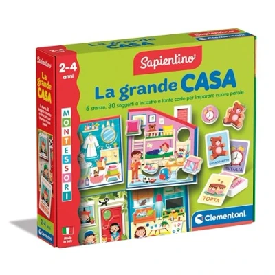 Imagen de Clementoni Sapientino Grande Casa Juego 2 Años, Flashcards Montessori, Tarjetas Educativas, Aprender Nuevas Palabras, Desarrollar Lenguaje y Pensamiento Lógico, Made in Italy, 16853, Multicolor