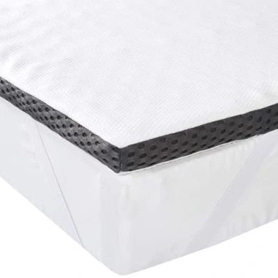 Imagen de Amazon Basics Colchón de Espuma viscoelástica Topper con memoria Funda removible y lavable, 90 x 200 cm, 4 Blanco