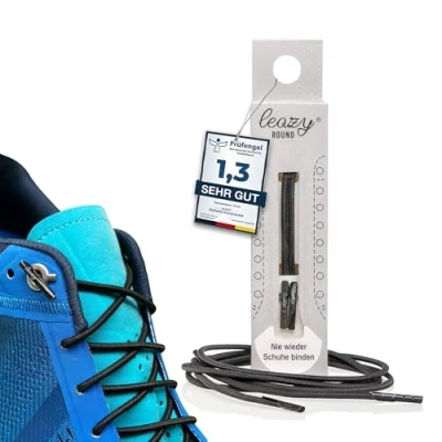 Imagen de leazy Round Cordones Redondos de Enganche Elásticos Goma sin Nudos Soporte Estable y Adaptación al Pie para Deporte Actividades Ocio