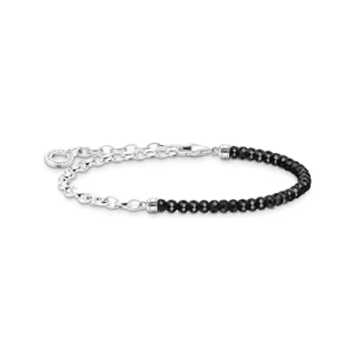 Imagen de THOMAS SABO Pulsera con Cuentas Negras Plata de Ley 925 A2100 130 11 L14, 14 cm, Negro