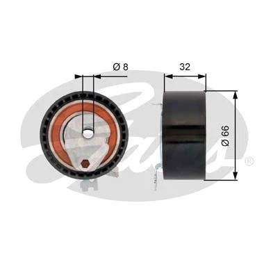 Imagen de GATES FleetRunner Micro V Stretch Fit T43168 Polea tensora, correa dentada RENAULT: LAGUNA 2, MEGANE 2 Kombi, SCENIC