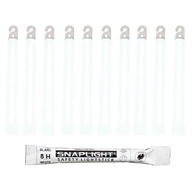 Imagen de Cyalume 51 5K11 9W8R Barras de luz blanco SnapLight Luces químicas 15 cm, 6 Inch Lightstick super brillante con duración 8 horas (Caja 10)
