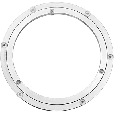 Imagen de Besimple rodamiento Giratorio de aleación Aluminio, Mesa giratoria Resistente Lazy Susan con Giratorio, Redonda Comedor, Placa Suave, 16 Pulgadas, Plateado