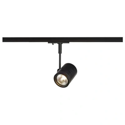Imagen de SLV Negro monofásico BIMA 1, Spot» led, proyector, luminaria de Techo, Sistema Carril, iluminación Interior / GU10 50 W