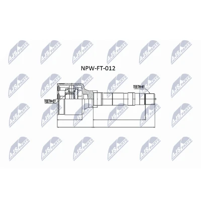 Imagen de NTY NPW FT 012 Junta Homocinética Eje delantero, derecha, lado de engranaje FIAT: Ducato III Furgón, Bus
