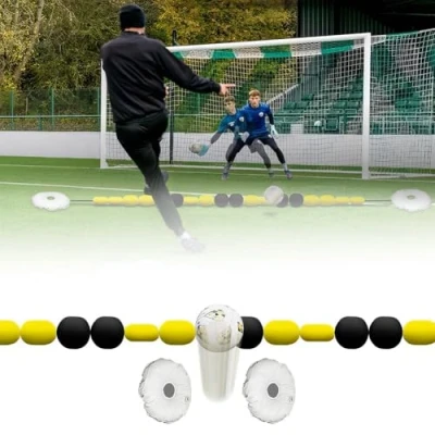 Imagen de equipo de desviación portero, deflector línea única 2,75 m con 2 bolsas agua, entrenamiento fútbol, ​​entrenamiento reflejos y agilidad, mejora habilidades futbolísticas