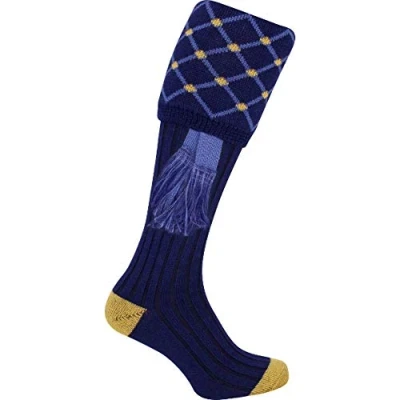 Imagen de Jack Pyke Calcetines de tiro con jarreteras Motivo diamante Azul marino/azul claro