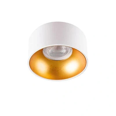 Imagen de Kanlux Soporte de foco empotrable redondo Mini RITI GU10 blanco y dorado