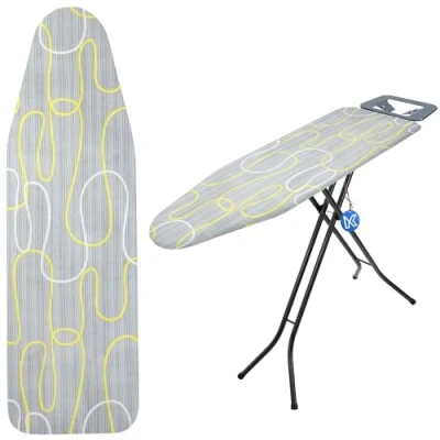 Imagen de KADAX funda para tabla de planchar estación planchado a vapor, plancha repuesto (gris amarillo, 127 x 47 cm)