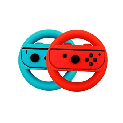 Imagen de BJ SHOP Volante Switch,Joy con Racing Wheel Controladores Handle Grips para Ergonomic Design Switch Mario Kart (Azul y Rojo)