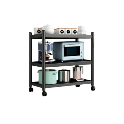 Imagen de MAGIC SELECT Estantería para Almacenaje,Estante con Ruedas, de Pie,Repisa Metálica Multiusos, Mueble Cocina, Baño, Habitación, Garaje, Salón 3 Baldas Almacenamiento.