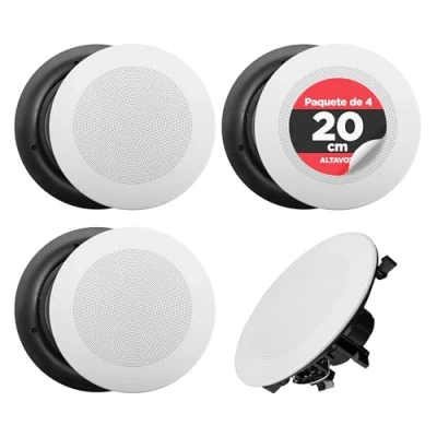 Imagen de Pyle PDICBT286 4.0canales Negro, Blanco Conjunto de Altavoces Set (4.0 Canales, Universal, Blanco, 20,3 cm (8&quot;), 100 240, 99 mm)