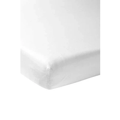 Imagen de Meyco Home Basic Jersey Uni sábana Bajera para 1 Persona (sábana Suave, Transpirable, Accesorios bebés, Dimensiones: 90 x 200 cm), Blanco