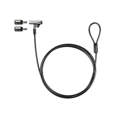 Imagen de TOOQ TQCLKC0045 G Cable de Seguridad Ranura Tipo Nano con Llave para Portátiles 1.5 metros, Color Gris Oscuro