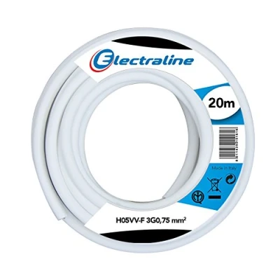 Imagen de Electraline 11665 cavo per prolunghe h05vv f, sezione 3g0.75 mm, 20 mt, bianco