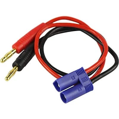 Imagen de YUNIQUE GREEN CLEAN POWER Conector de Cable Carga EC5 Apto para Drones RC Quadcopters Chapado en Oro, Alta Flexibilidad Compatible con Baterías Lipo, Rojo Negro Azul, Plástico