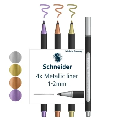Imagen de Schneider Paint It 020 Revestimiento metálico (4 unidades, 1 2 mm, 4 unidades), color plateado, dorado, cobre y violeta