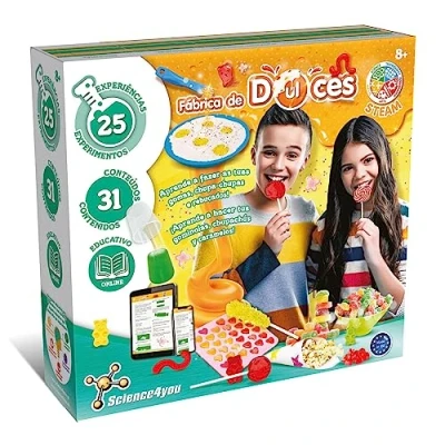 Imagen de Science4you Fabrica De Dulces y Golosinas para Niños +8 Años Fábrica con 25 Experimentos: Haz Caramelos, Gominolas más, Juego Educativo 8 12