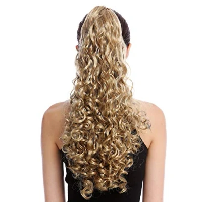 Imagen de WIG ME UP 19AXL V 22T Extensión de pelo coleta larga voluminosa muy rizada rubia clara champagne 50 cm