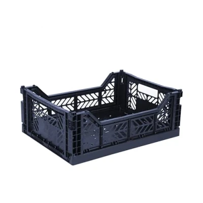 Imagen de Ay Kasa Caja Plegable, Plegable Robusta, Plástico, Apilable, Azul Marino, Midi (40 x 30 14 cm)