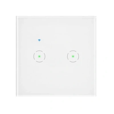 Imagen de Miratic Interruptor Inteligente Tuya Smart Home WiFi Pared Doble Empotrado con Control Remoto por App Compatible Alexa y Google (Blanco)
