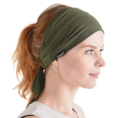 Imagen de Casualbox Pre Atada Cinta Para El Pelo Bohemio Cabello Banda Verano Hombres Damas Cabeza Envolver Hippie Caqui