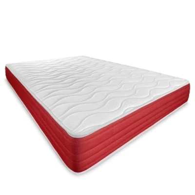Imagen de DUÉRMETE ONLINE Colchón Viscoelástico Lite Reversible, Firme y Confortable, Cara Invierno/Verano, Blanco, Altura 23 cm, 135 x 190 cm