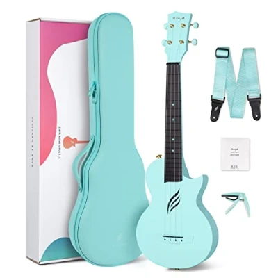 Imagen de Ukelele de concierto Enya Nova U 23&quot; cuerpo en fibra carbono con bolsa ukelele,correa,cuerdas,capo(azul)