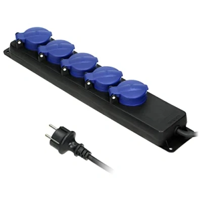Imagen de Miratic Regleta Enchufes Exterior IP44 5 Tomas 2P+Z Cable de Goma H05RR F 3x1,5mm² (5 m)