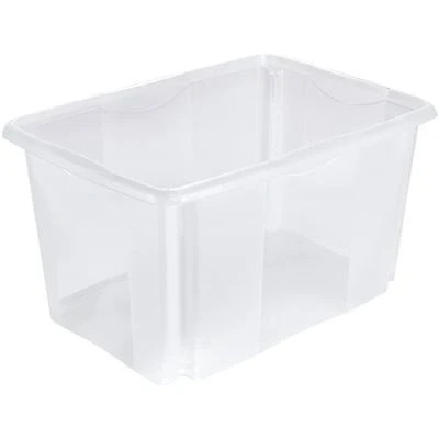 Imagen de keeeper Caja de Almacenaje con Sistema Apilado, 54,5 x 39 29,5 cm, 45 l, Emil, Transparente