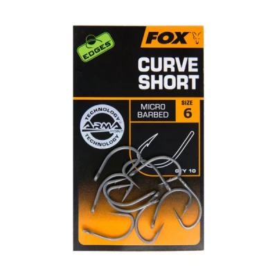Imagen de Fox Edges Curve Shank Short Anzuelo Tamaño 6 micro barba Anzuelos carpfishing
