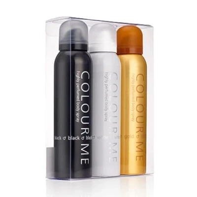 Imagen de Colour Me Milton Lloyd Körperspray, Schwarz/Weiß/Gold, 150 ml, 3 Stück