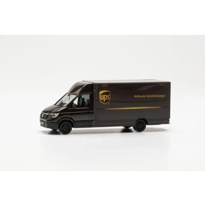 Imagen de Herpa Miniatura del Coche de distribución paquetería VW Crafter UPS, Escala 1/87, maqueta colleción, modelismo, Modelo aleman, Figura plástico