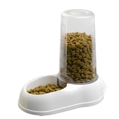 Imagen de Ferplast dispensador de Comida o Agua para Perro Grandes AZIMUT 5500 Comedero y Seca 5,5 litros, Fondo Antideslizante, 23 x 41 h 37,5 cm Blanco