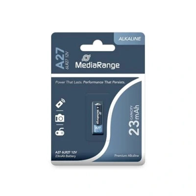 Imagen de MediaRange MRBAT115 household battery Single use A27 Alcalino 12 V Pilas (Single battery, A27, Alcalino, Cilíndrico, V, 1 pieza(s))